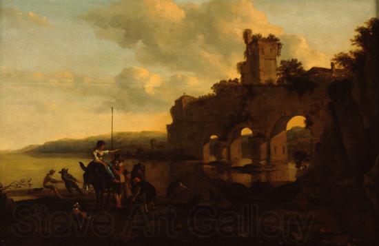 Nicolaes Pietersz. Berchem River Landscape Spain oil painting art